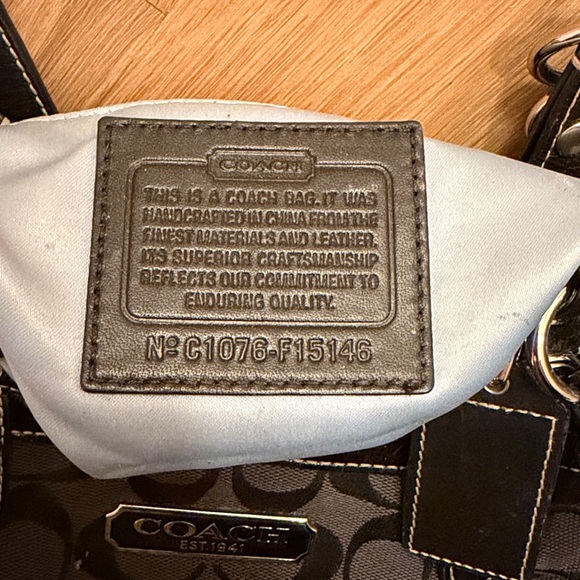 Coach Black and Gray Signature Tote - Picture 5 of 5